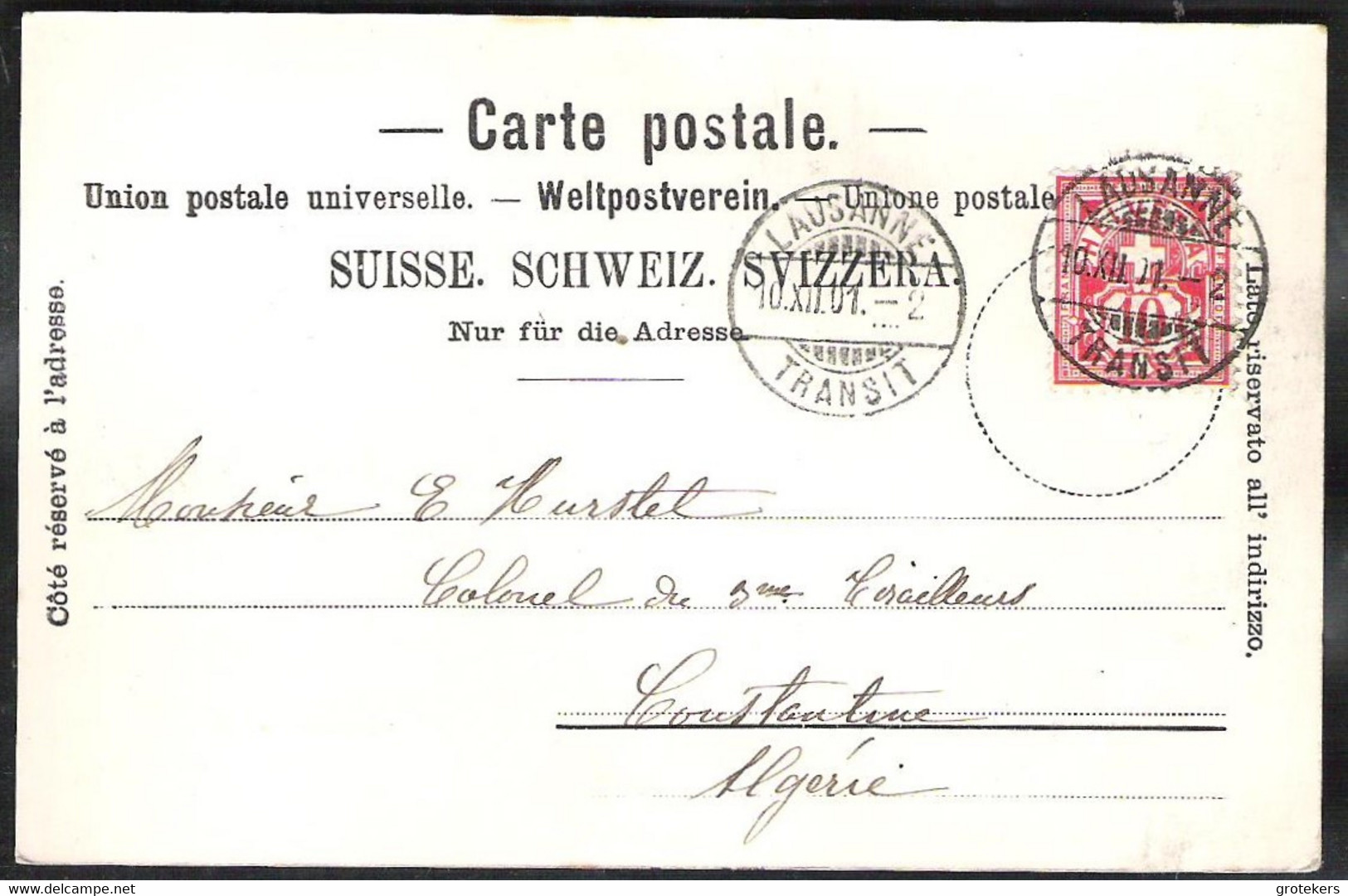 LAUSANNE Vue Générale Sent 1901 LAUSANNE > Constantine /ALGERIE - Constantine