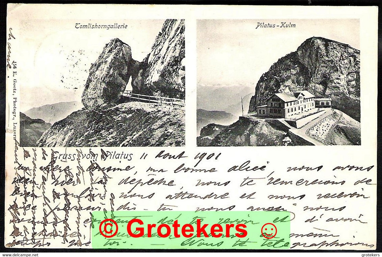 PILATUS Gruss Vom Sent 1901 ALPNACH STAD > DORMANS (Marne) - Alpnach