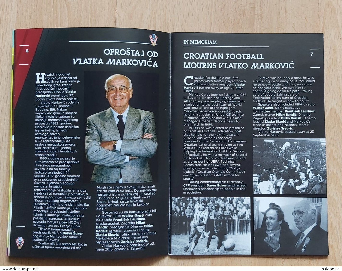 CROATIA Vs BELGIUM, QUALIFICATIONS FOR FIFA WORLD CUP BRAZIL 2014,  7. 6. 2013 FOOTBALL CROATIA FOOTBALL MATCH PROGRAM - Books