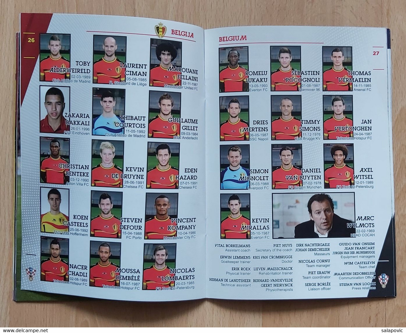 CROATIA vs BELGIUM, QUALIFICATIONS FOR FIFA WORLD CUP BRAZIL 2014,  7. 6. 2013 FOOTBALL CROATIA FOOTBALL MATCH PROGRAM