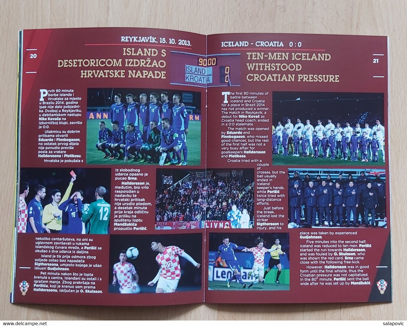 CROATIA vs ICELAND, QUALIFICATIONS FOR FIFA WORLD CUP BRAZIL 2014,  7. 6. 2013 FOOTBALL CROATIA FOOTBALL MATCH PROGRAM