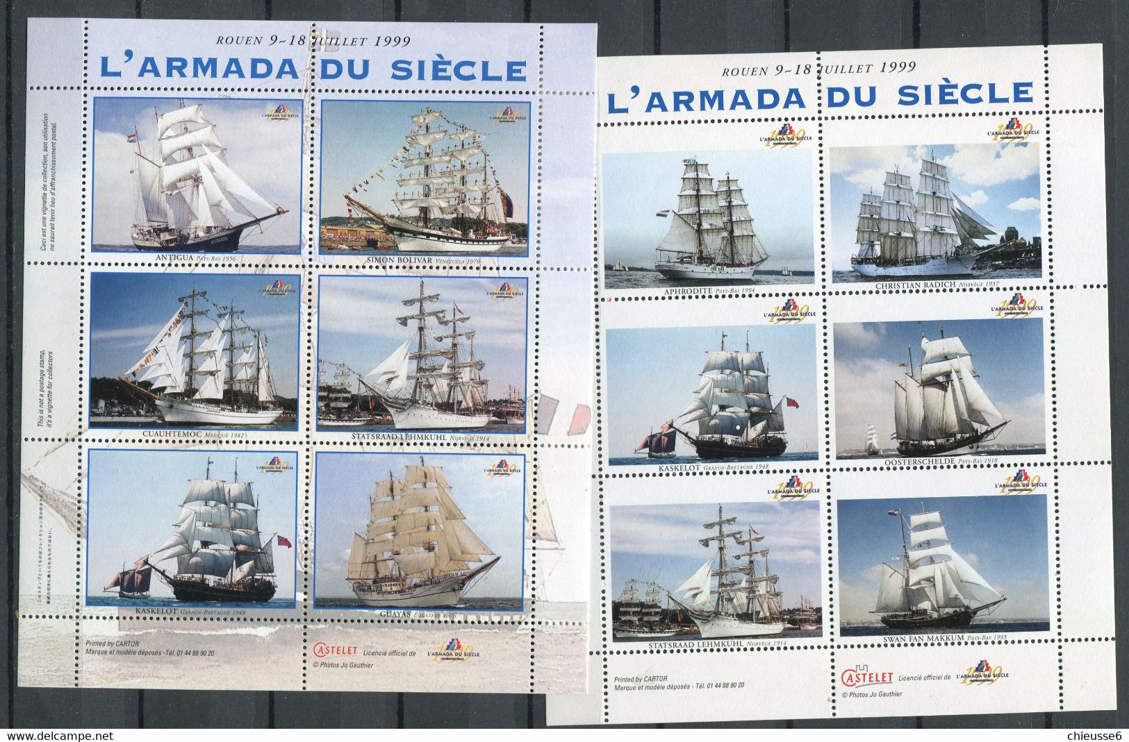 Bloc De 9 Vignettes  " L'armada Du Siècle"  Rouen 9-18 Juillet 1999 - Lot 1 - Other & Unclassified