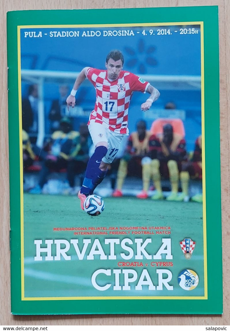 CROATIA Vs CYPRUS - 2014. Friendly Football Match   FOOTBALL CROATIA FOOTBALL MATCH PROGRAM - Libri