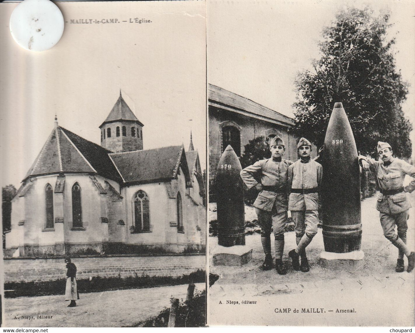 10 - 2  Cartes Postales Anciennes De Mailly Le Grand    L'Arsenal Et L'Eglise - Mailly-le-Camp