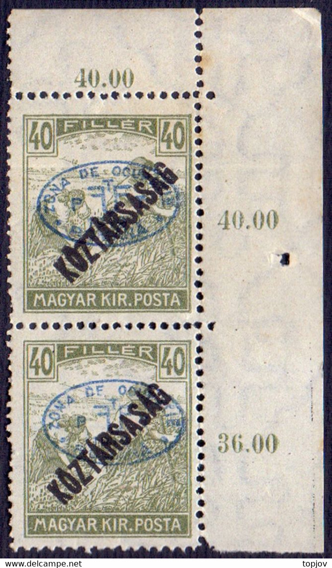 HUNGARY - MAGYARORSAG - ROMANIA Occupat DEBRECZEN - PAIR - **MNH - 1919 - Debreczen