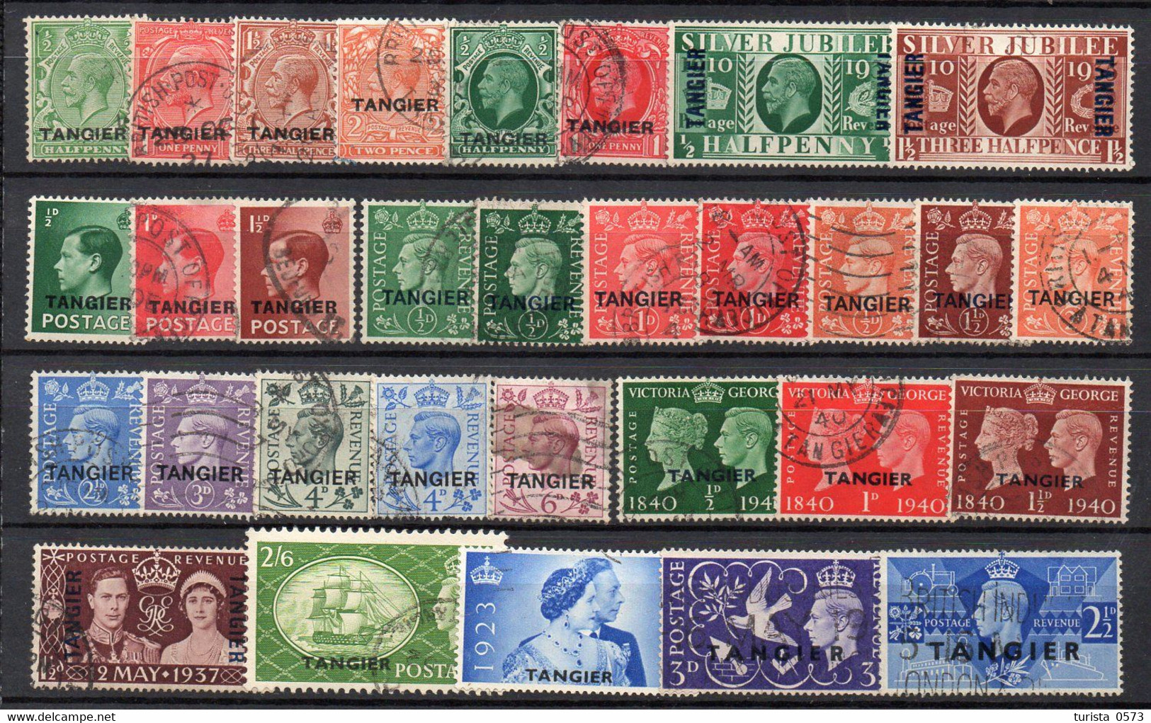 MAROCCO Inglese 1926/50 Ufficio Postale Di TANGERI N. 31 Francobolli Differenti - Collections (without Album)