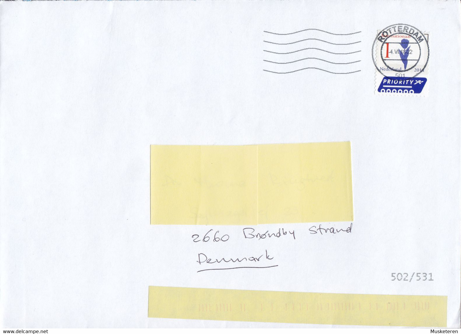 Netherlands ROTTERDAM 2018 Cover Brief BRØNDBY STRAND Denmark Single Stamp Franking - Lettres & Documents