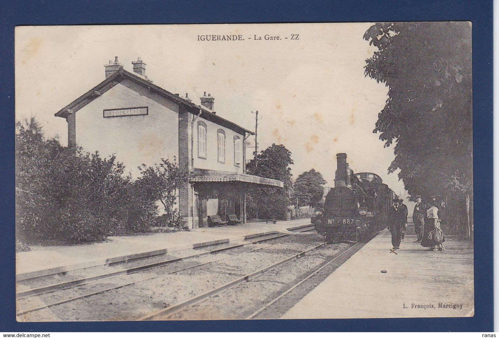 CPA [71] Saône Et Loire Iguerande Train Gare Chemin De Fer Circulé - Other & Unclassified