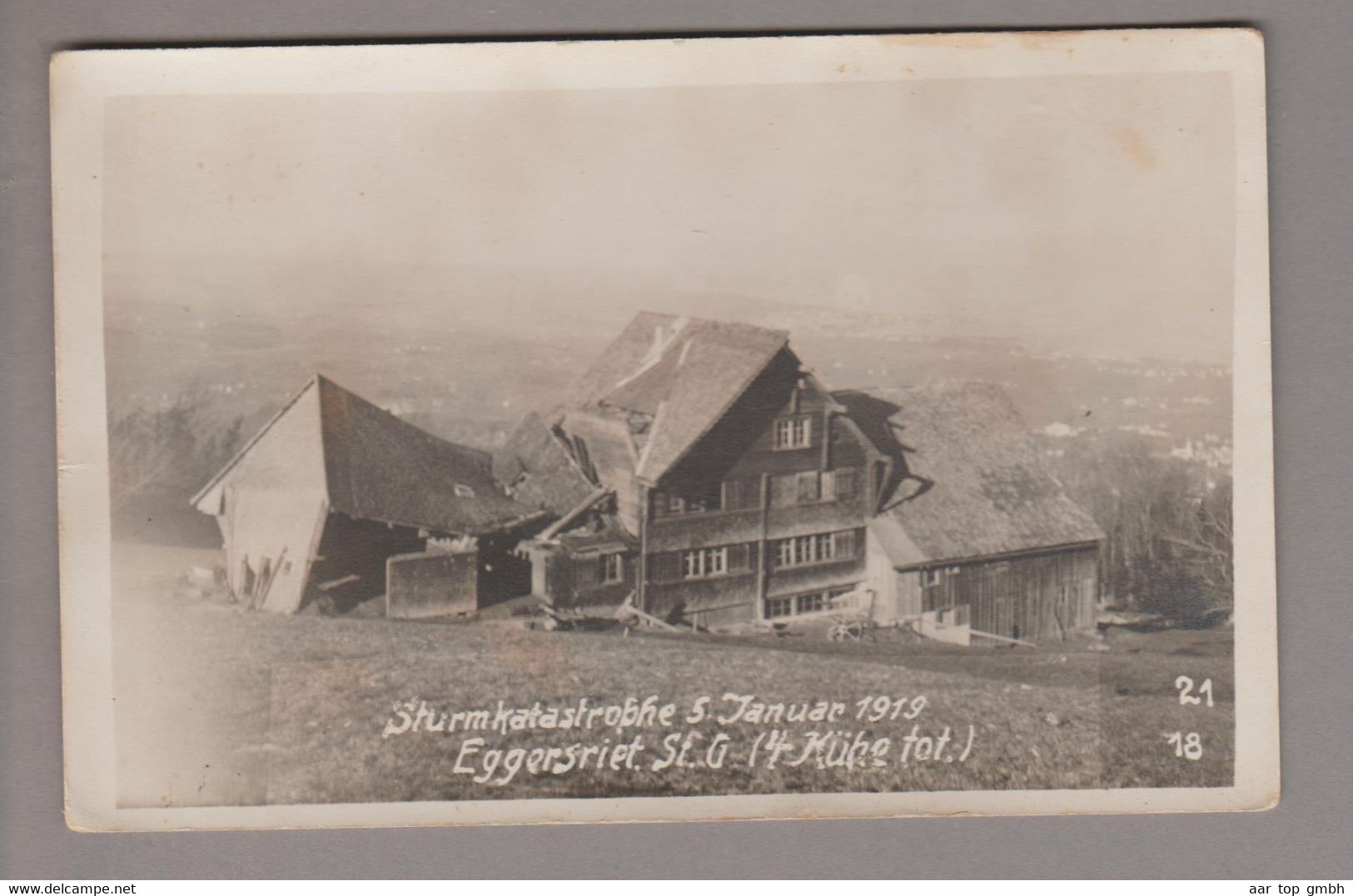 CH SG Eggersriet 1919-01-05 Sturmkatastrophe Bild 18/21 Ungebraucht - Eggersriet