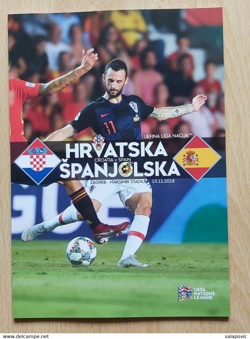 Croatia Vs Spain, UEFA NATIONS LEAGUE 15.11.2018 FOOTBALL MATCH PROGRAM - Livres