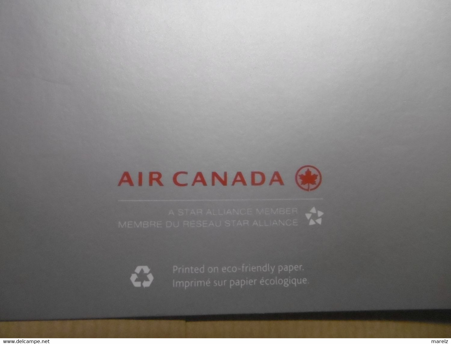 Compagnie aérienne AIR CANADA Menu et Carte des Vins Business Class Classe Affaires