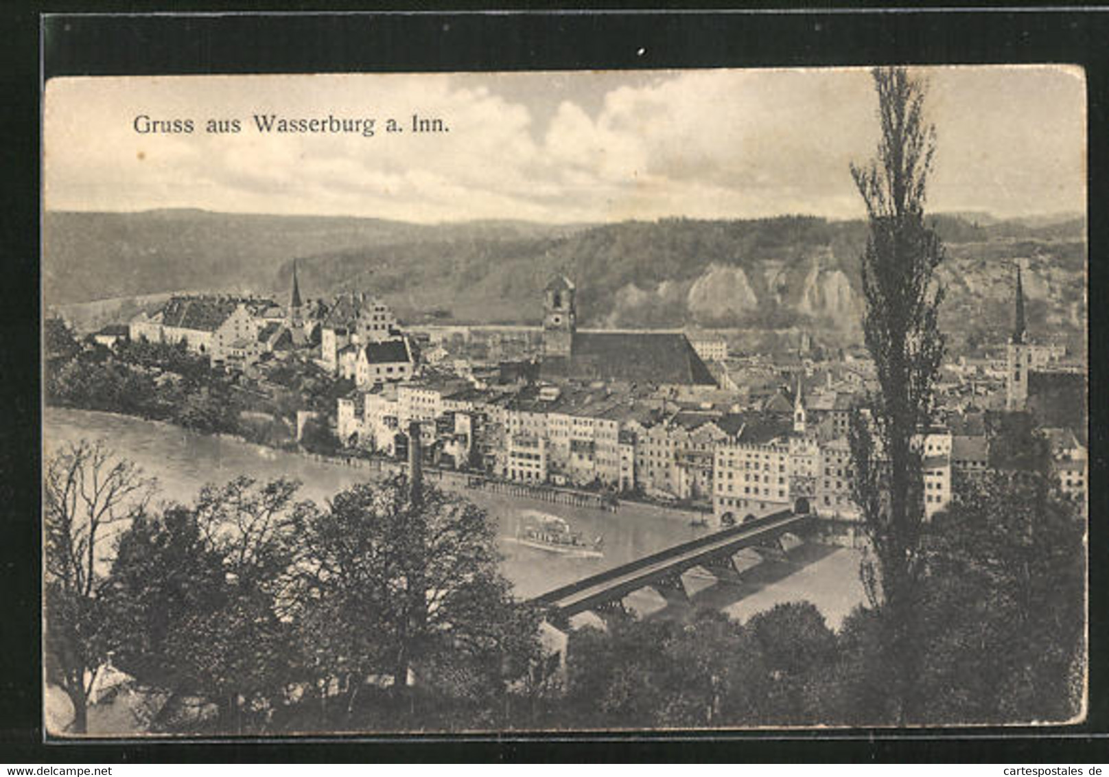 AK Wasserburg A. Inn, Teilansicht Mit Brücke - Wasserburg (Inn)