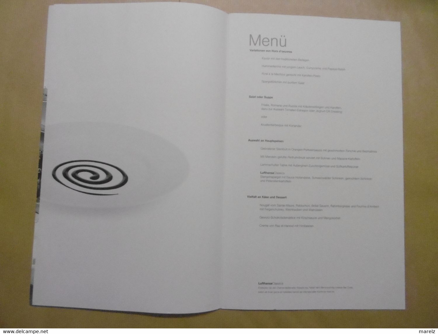 Compagnie Aérienne LUFTHANSA Menu CUISINE First Class - Menu Cards