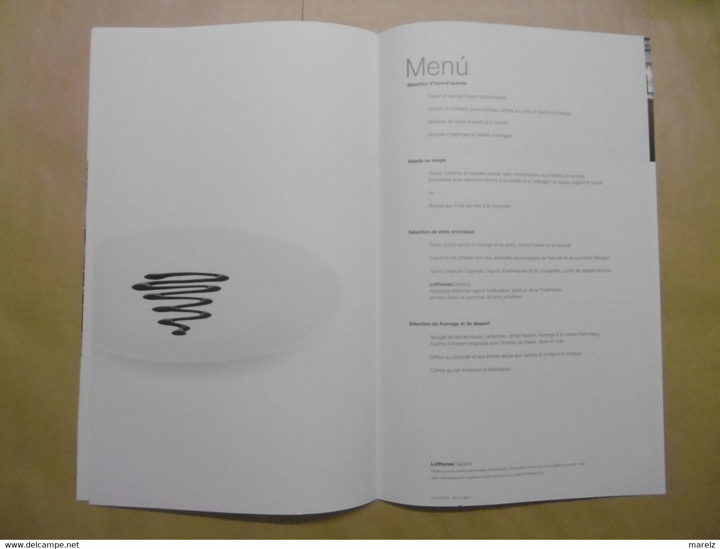 Compagnie Aérienne LUFTHANSA Menu CUISINE First Class - Menus