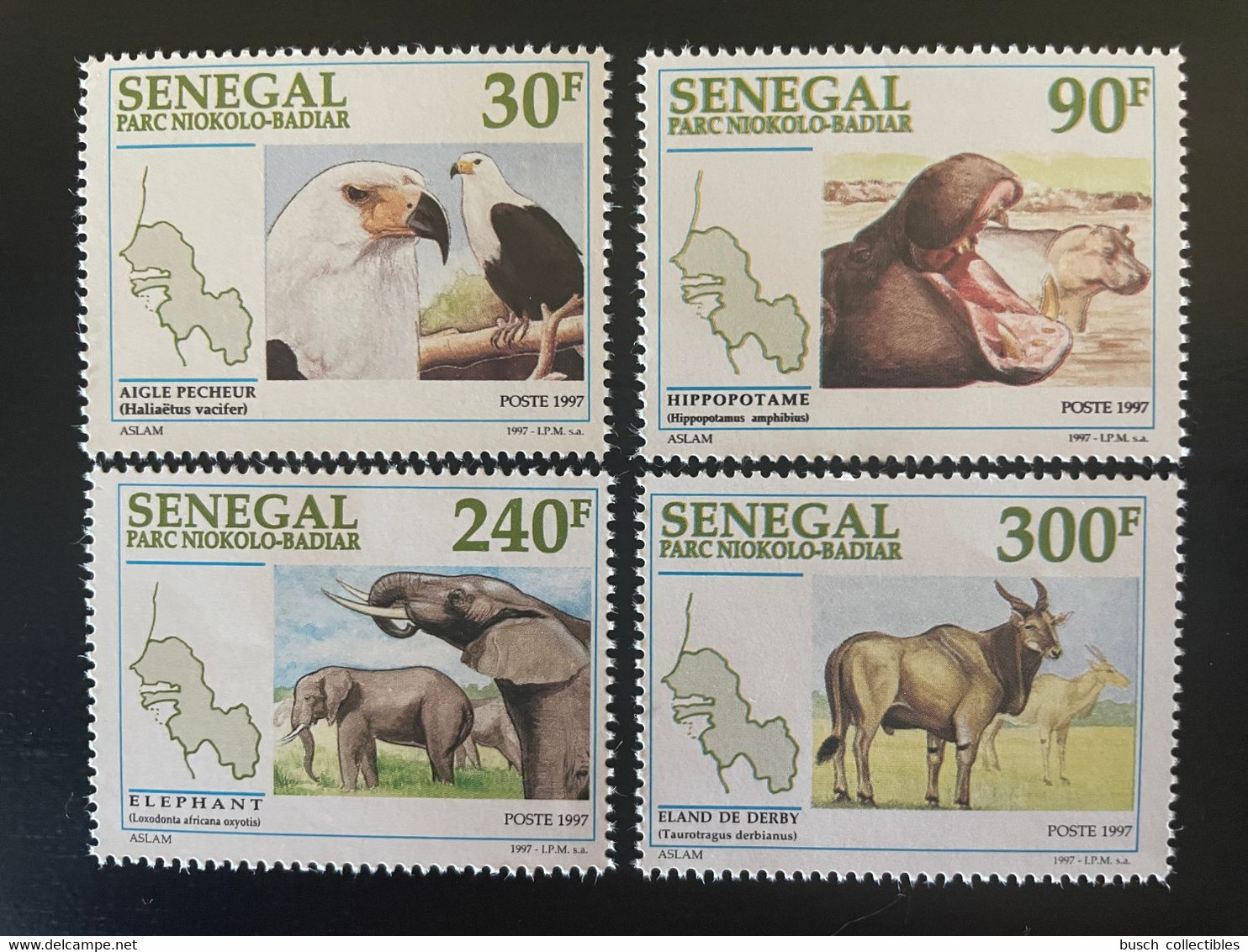 Sénégal 1997 Mi. 1485 - 1488 Parc Niokolo-Badiar Faune Fauna Aigle Eagle Bird Prey Rapace Elephant 4 Val. RARE MNH - Aquile & Rapaci Diurni