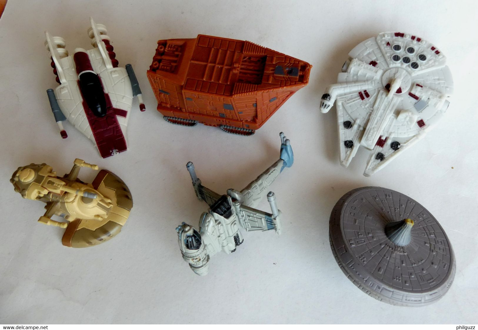 6 FIGURINES STAR WARS 1995 A 2004 Micro Machines - FAUCON MILENIUM A WINGS ETC... Figurine - Other & Unclassified