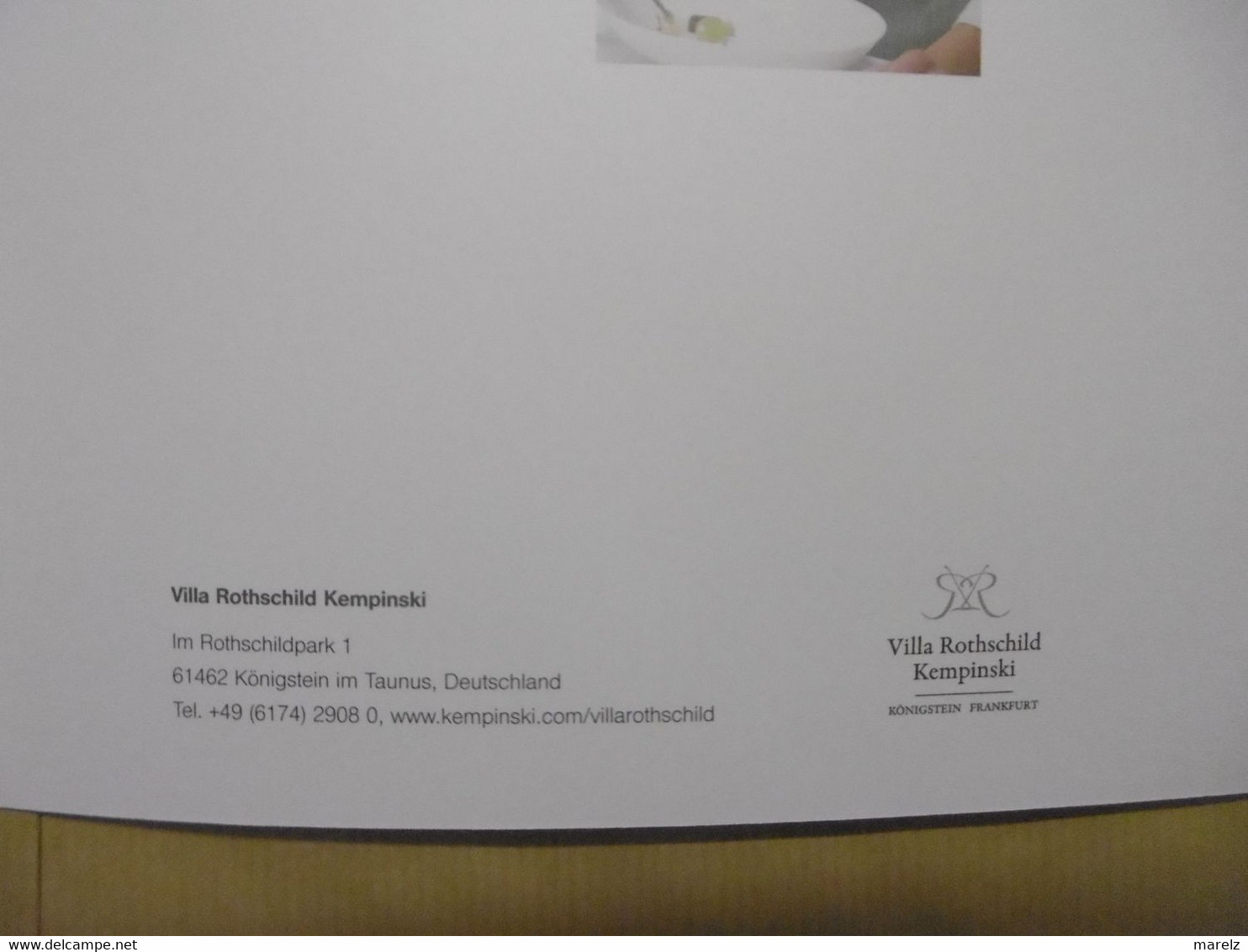 Compagnie aérienne LUFTHANSA Menu CUISINE First Class avec Villa Rothschild Kempinski