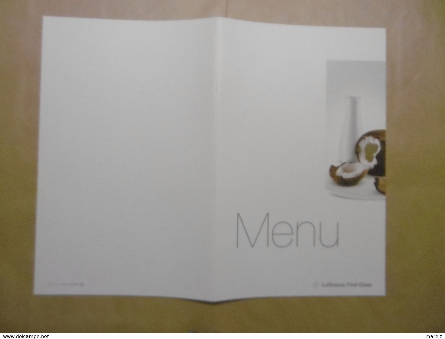 Compagnie aérienne LUFTHANSA Menu CUISINE First Class avec Villa Rothschild Kempinski