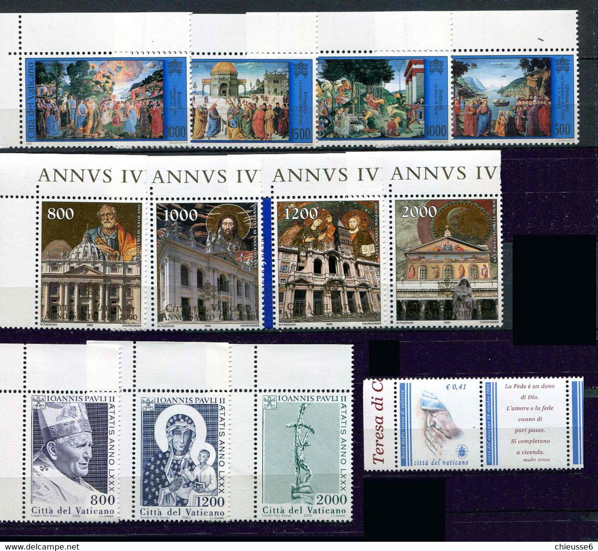 Vatican ** Lot Timbres Neufs Non Classés - Sonstige & Ohne Zuordnung