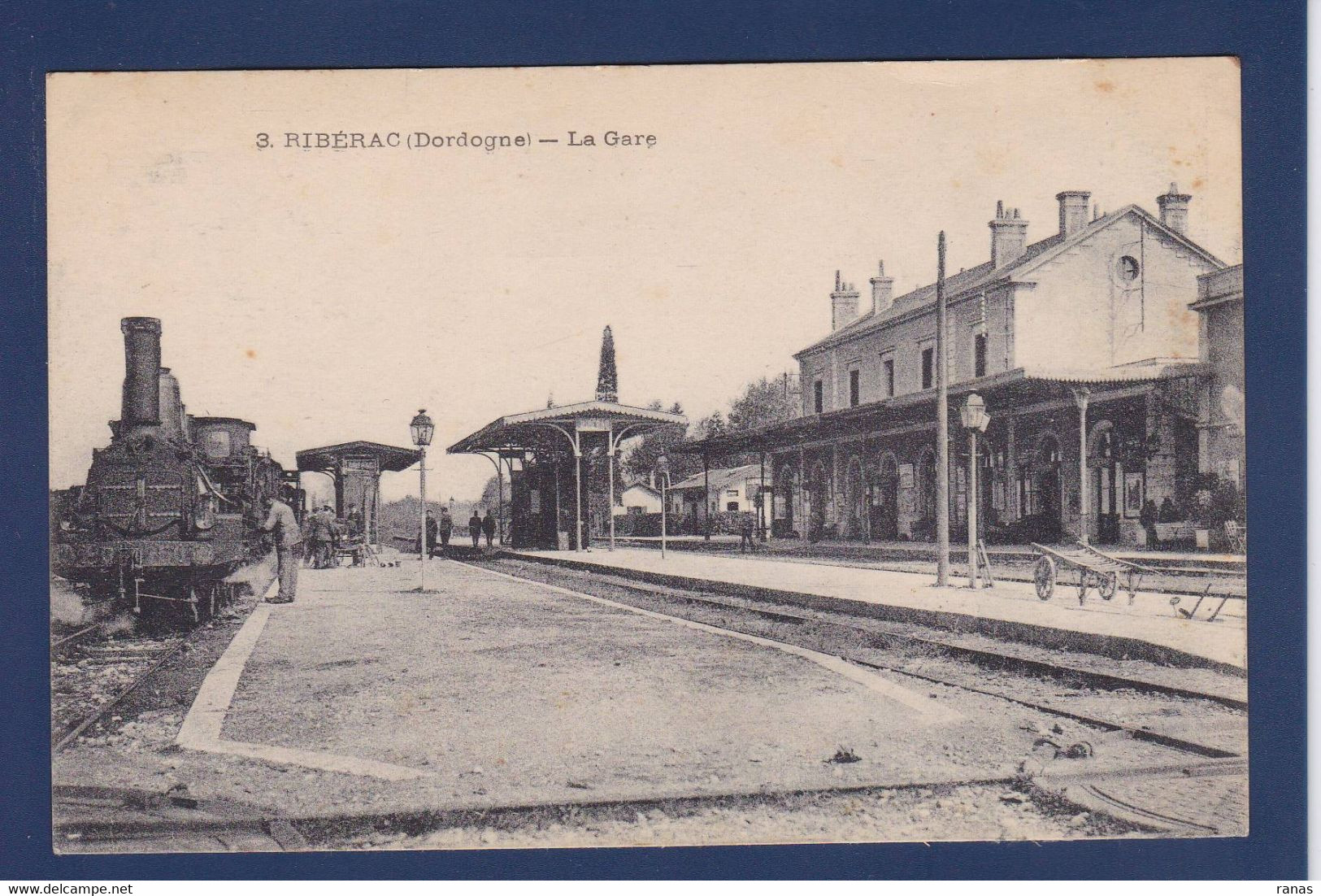 CPA [24] Dordogne > Riberac Gare Train Chemin De Fer écrite - Riberac