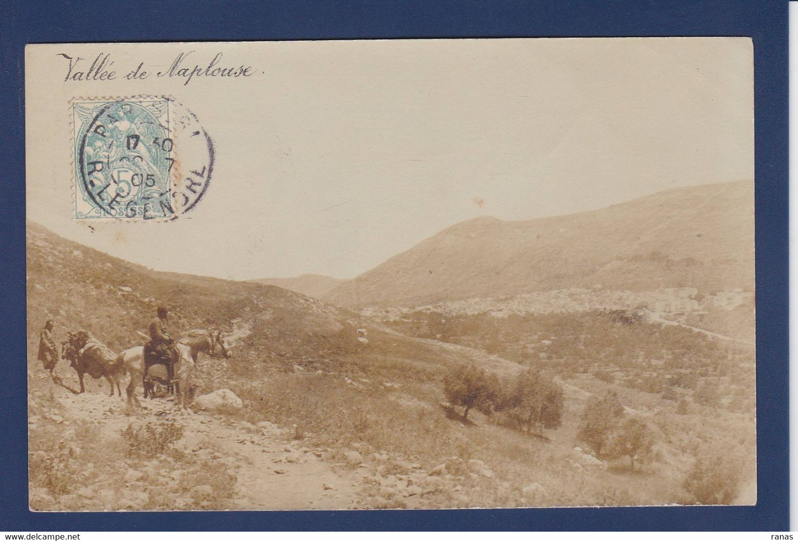 CPA Palestine Carte Photo Circulé Naplouse - Palestina