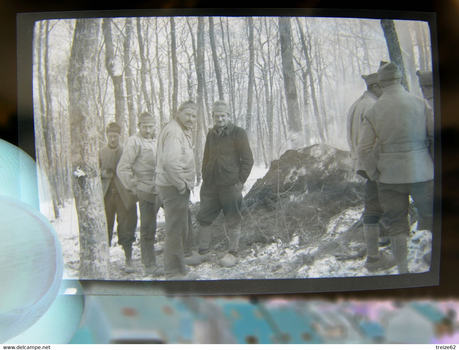 Lot 25 négatifs souples photos originales Hiver 1939 1940 scènes au campement militaire troupes françaises