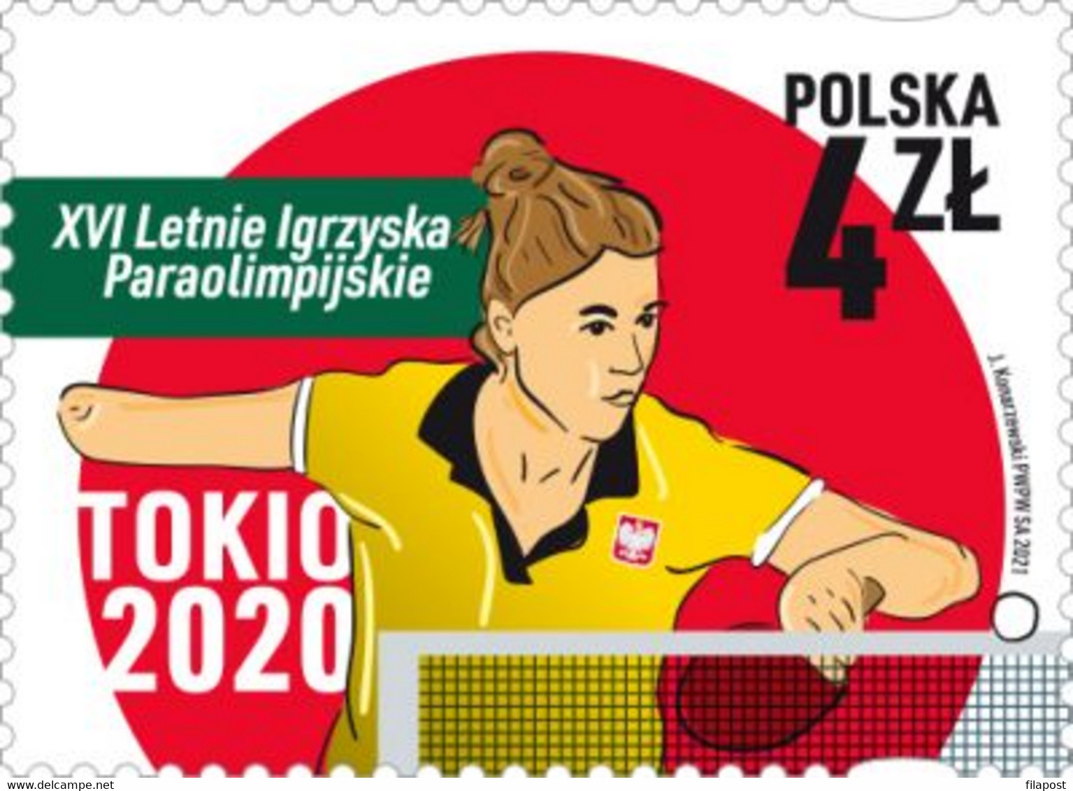 Poland 2021 / XVI Paralympic Summer Olympic Games TOKYO 2020, Table Tennis MNH** New!!! - Estate 2020 : Tokio