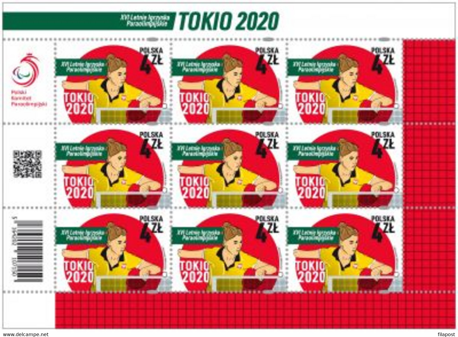 Poland 2021 / XVI Paralympic Summer Olympic Games TOKYO 2020, Table Tennis Tokio MNH** New!!! - Volledige Vellen