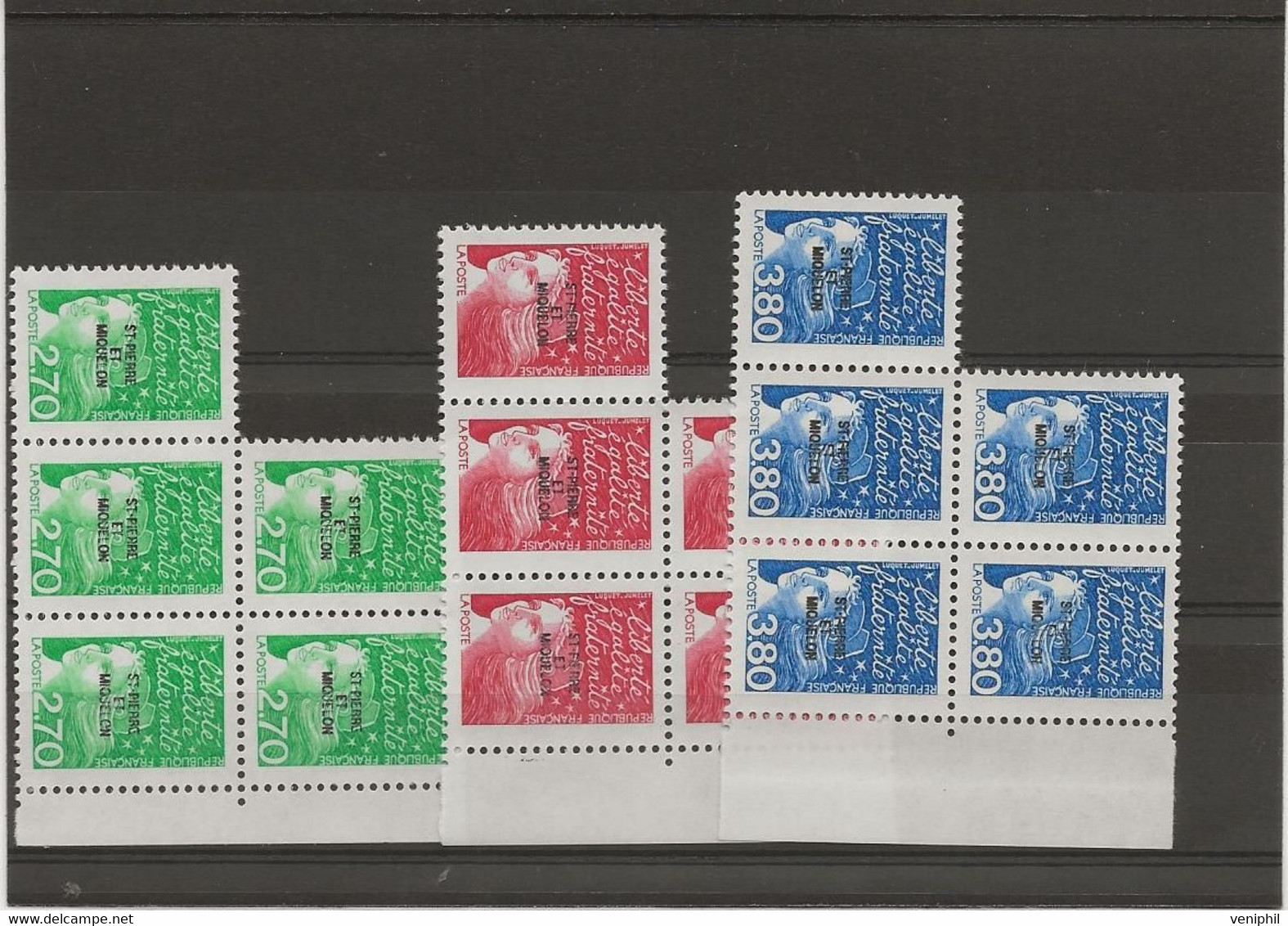 ST PIERRE ET MIQUELON -   SERIE COURANTE  N° 650 A 652 -5 EXEMPLAIRES NEUF SANS CHARNIERE -ANNEE 1997 - COTE : 21,50 € - Unused Stamps