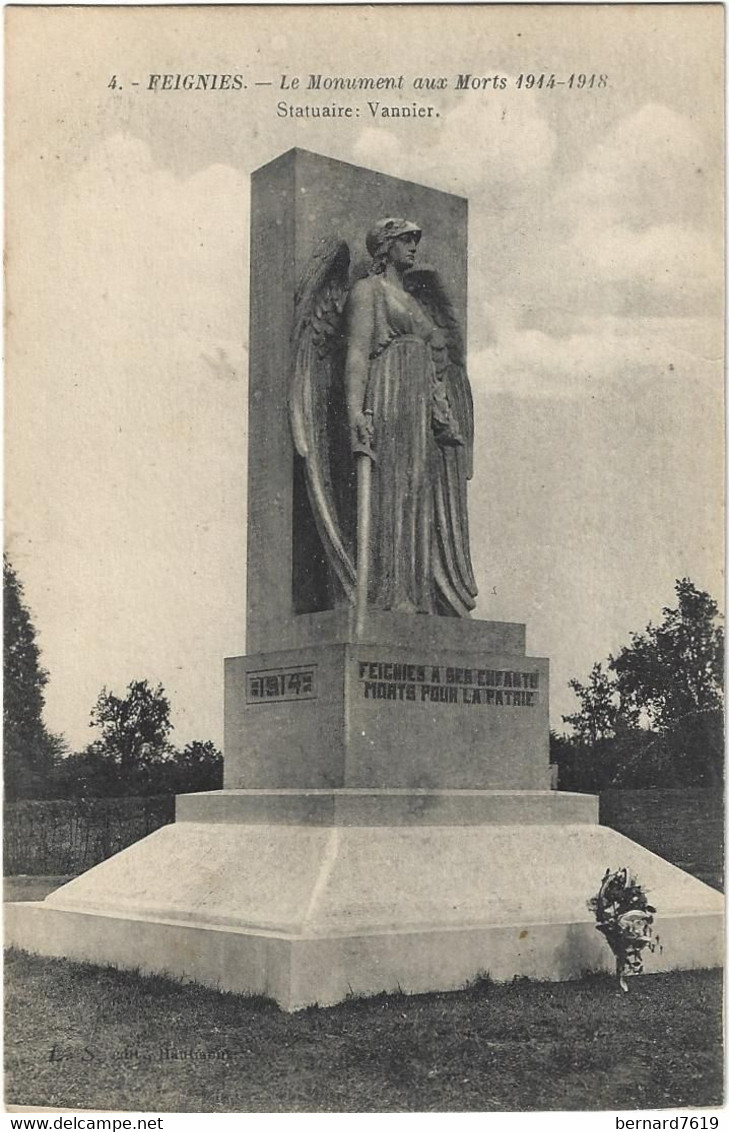 59   Feignies  - Le Monument Aux Morts De 1914 - 1918 - Feignies