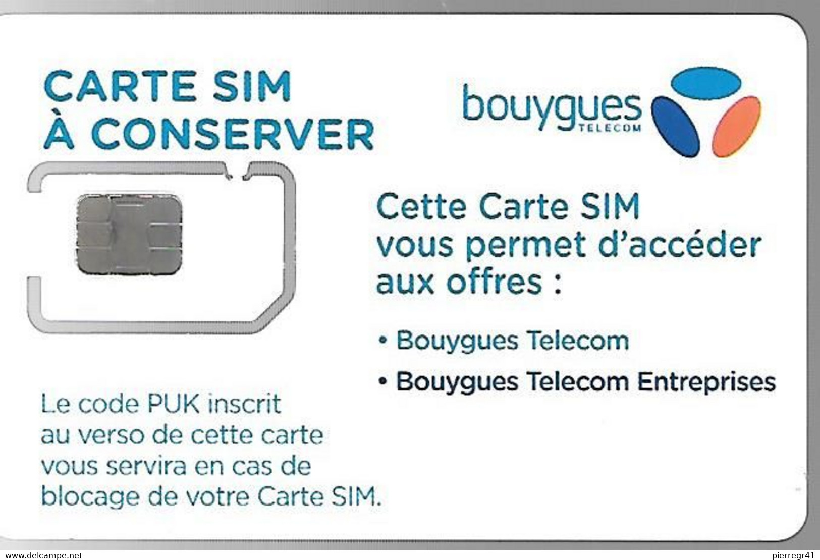 CARTE-PUCE-GSM-BOUYGUES-AccesOffres Particuliers/Entreprises-Garantie PUCE Standart+Micr Attachée-TBE-Nv - Nachladekarten (Handy/SIM)