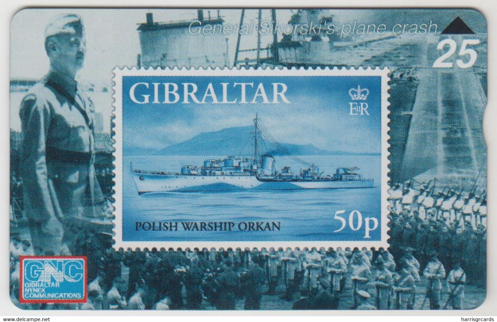 GIBRALTAR - Polish Warship Orkan, 25 U, 01/97, CN:709L,  Tirage 3.000, Used - Gibraltar