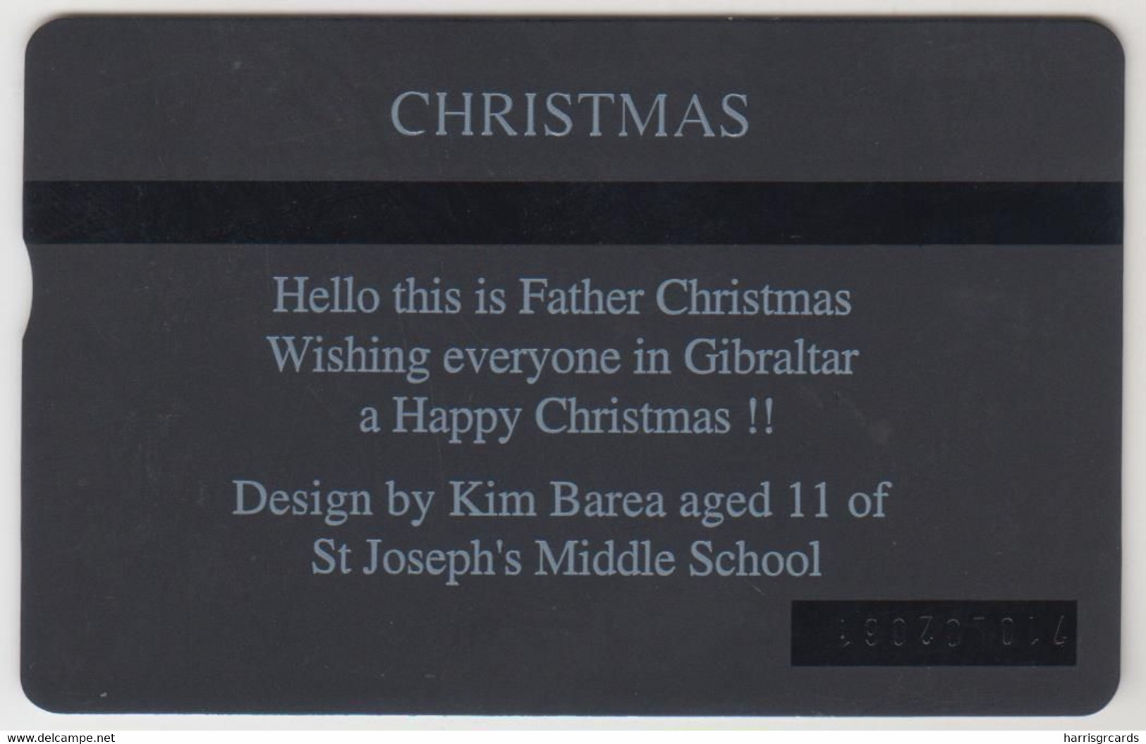 GIBRALTAR - Christmas 1997, 25 U, 01/97, CN:710L,  Tirage 3.000, Used - Gibilterra