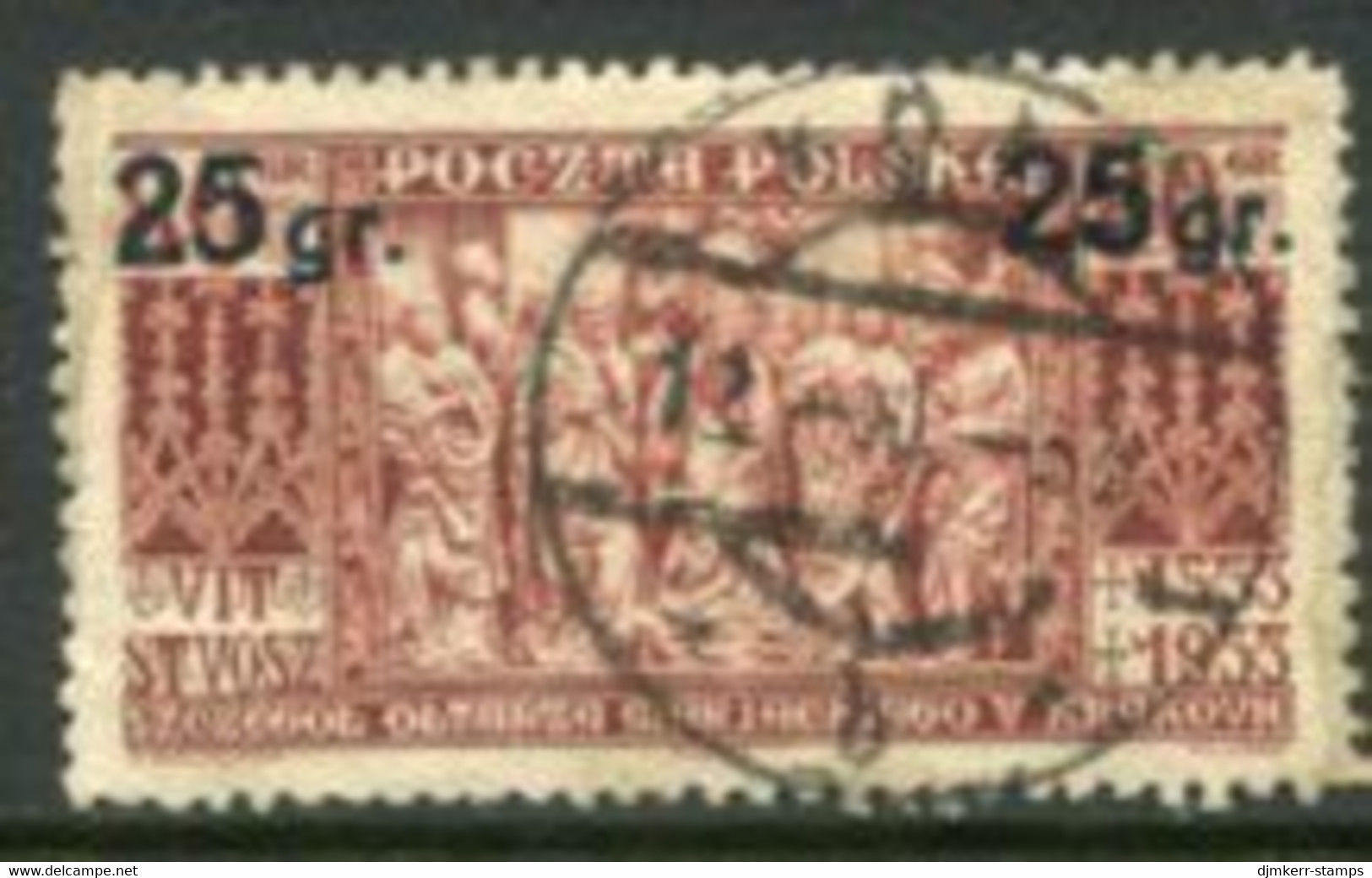 POLAND 1934 Surcharge 25 Gr. On 80 Gr. Type II.used.  Michel 291 II - Usati