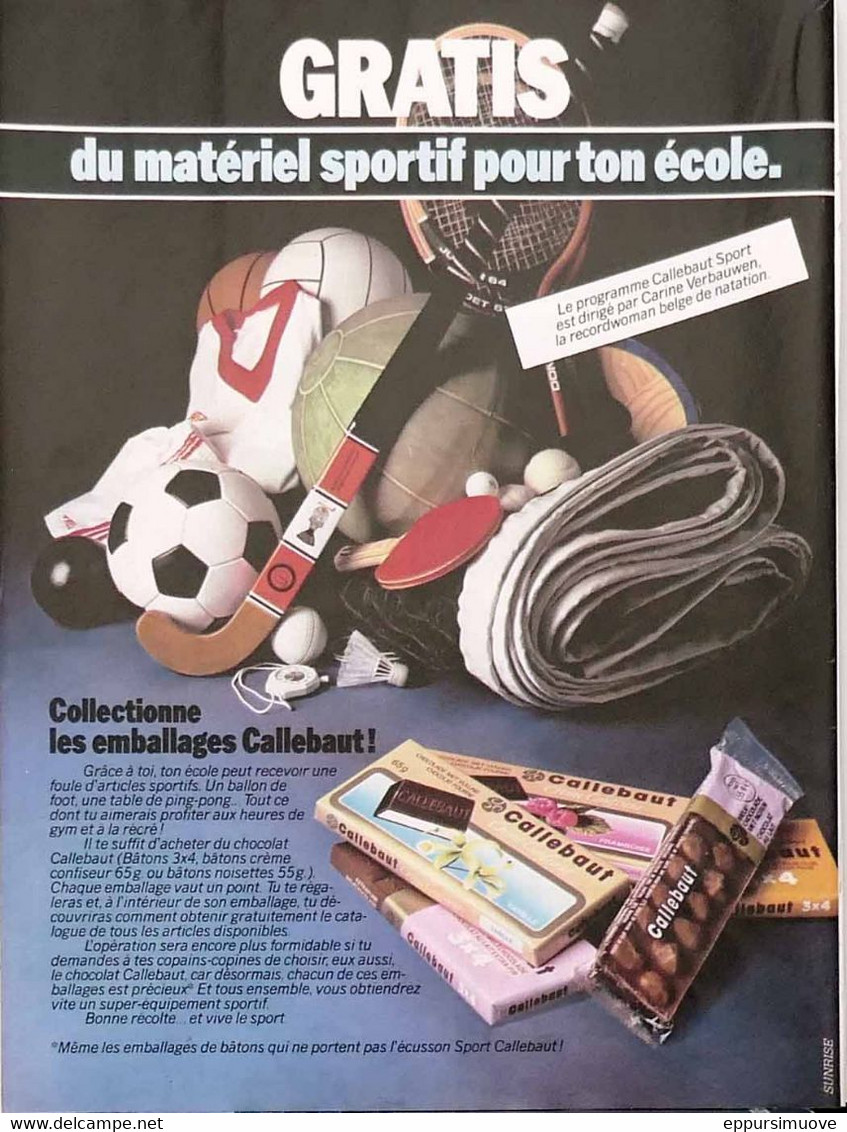 Publicité Papier CHOCOLAT CALLEBAUT 1982 SP1053457 - Werbung