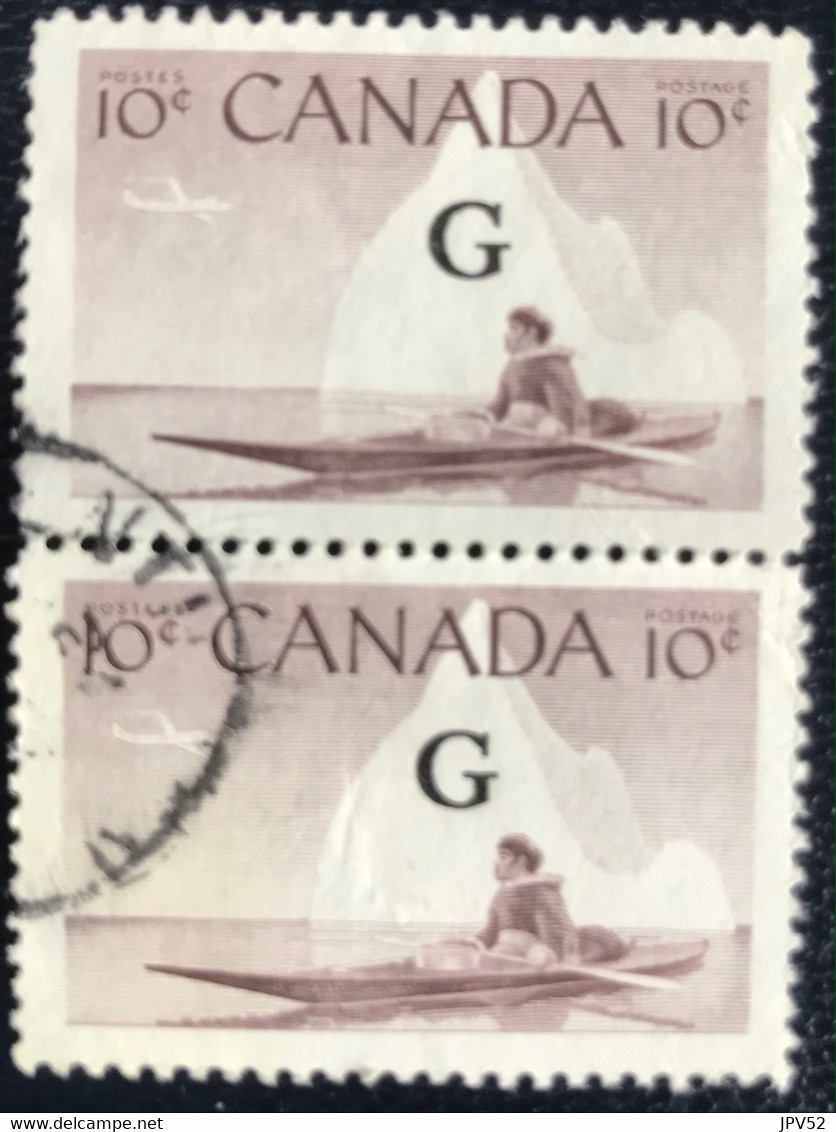 Canada - P5/46 - (°)used - 1955 - Michel 43 I - Eskimojager - Overprinted