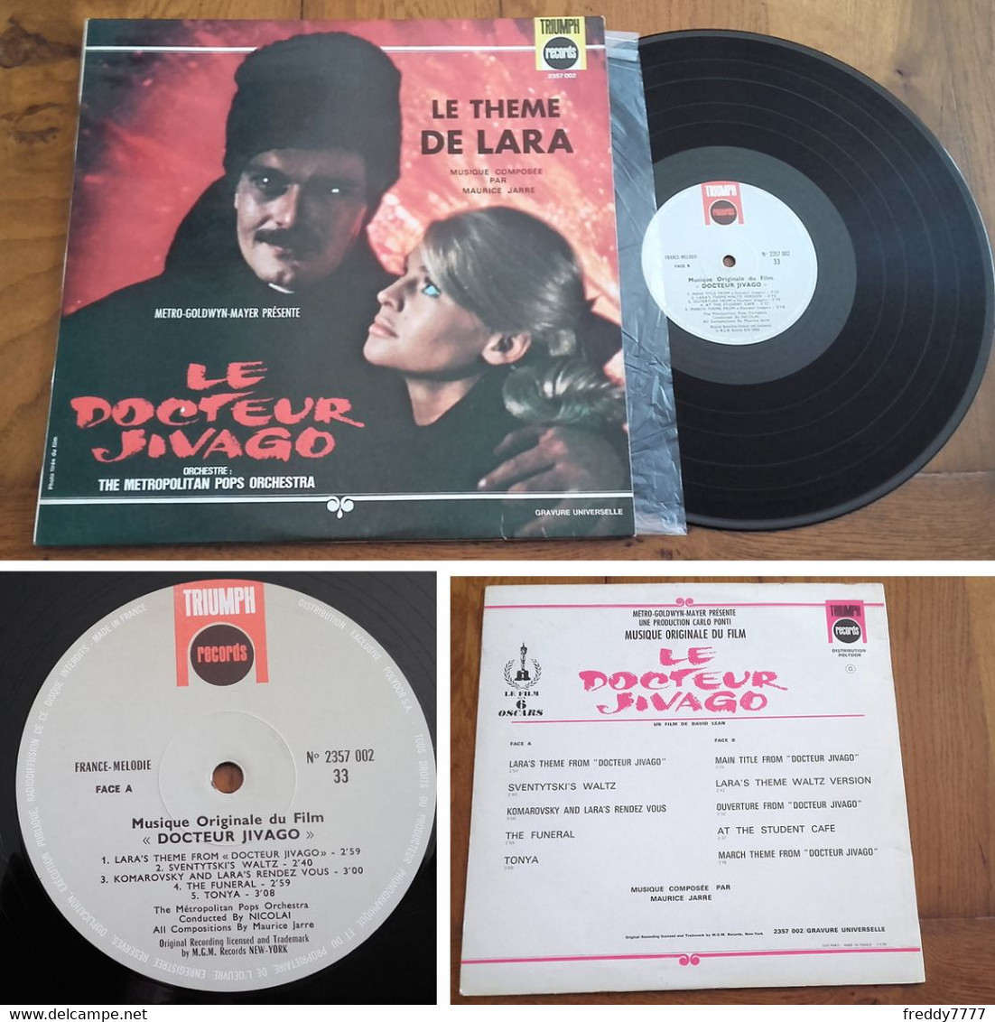 RARE French LP 33t RPM (12") BOF OST "LE DOCTEUR JIVAGO" (different P/s, 1970) - Filmmusik