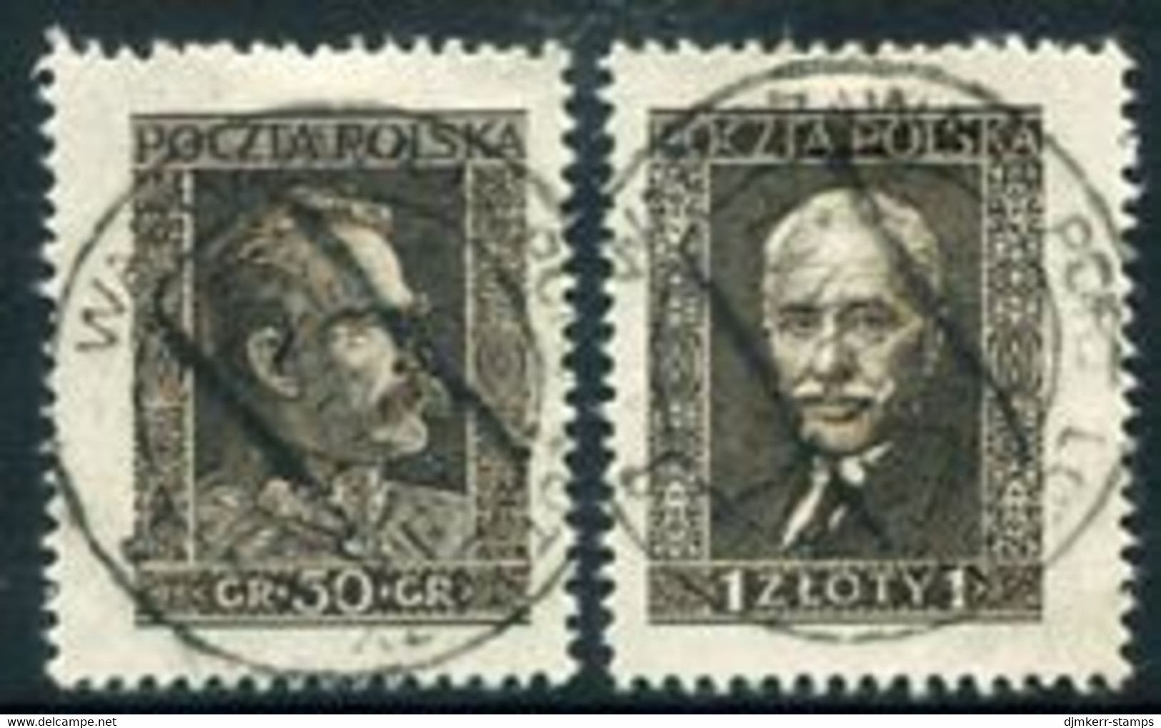 POLAND 1928 Warsaw Philatelic Exhibition Singles Ex Block, Used.  Michel 254-55 - Used Stamps