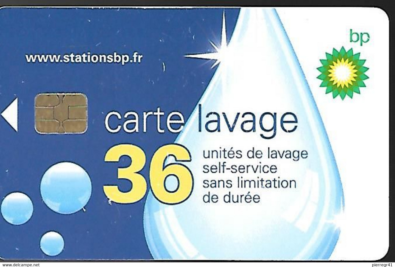 CARTE-PUCE-SA2-LAVAGE-BP-36-UNITES-V° N°140005-BE - Car Wash Cards