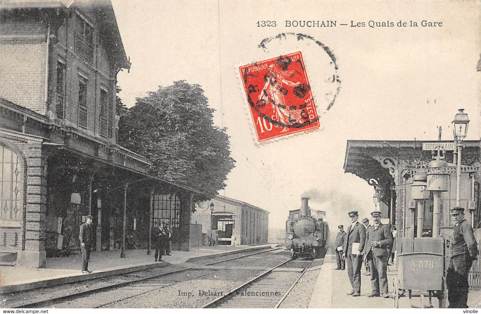 21-8023 : BOUCHAIN. LA GARE DE CHEMIN DE FER AVEC LE TRAIN - Bouchain