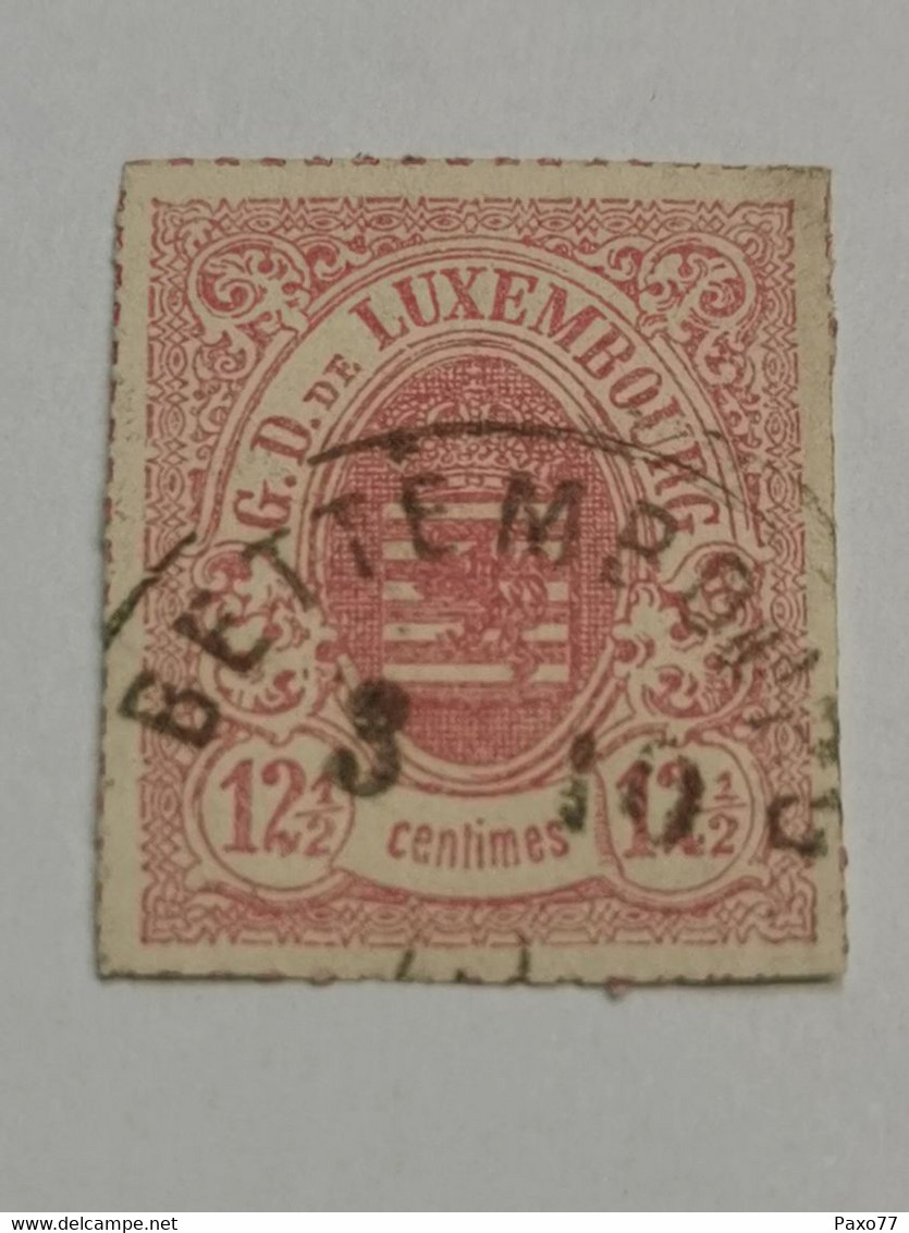 Luxembourg Timbre. Armoiries. 12 1/2 Rose. Oblitéré Bettembourg - 1859-1880 Armoiries