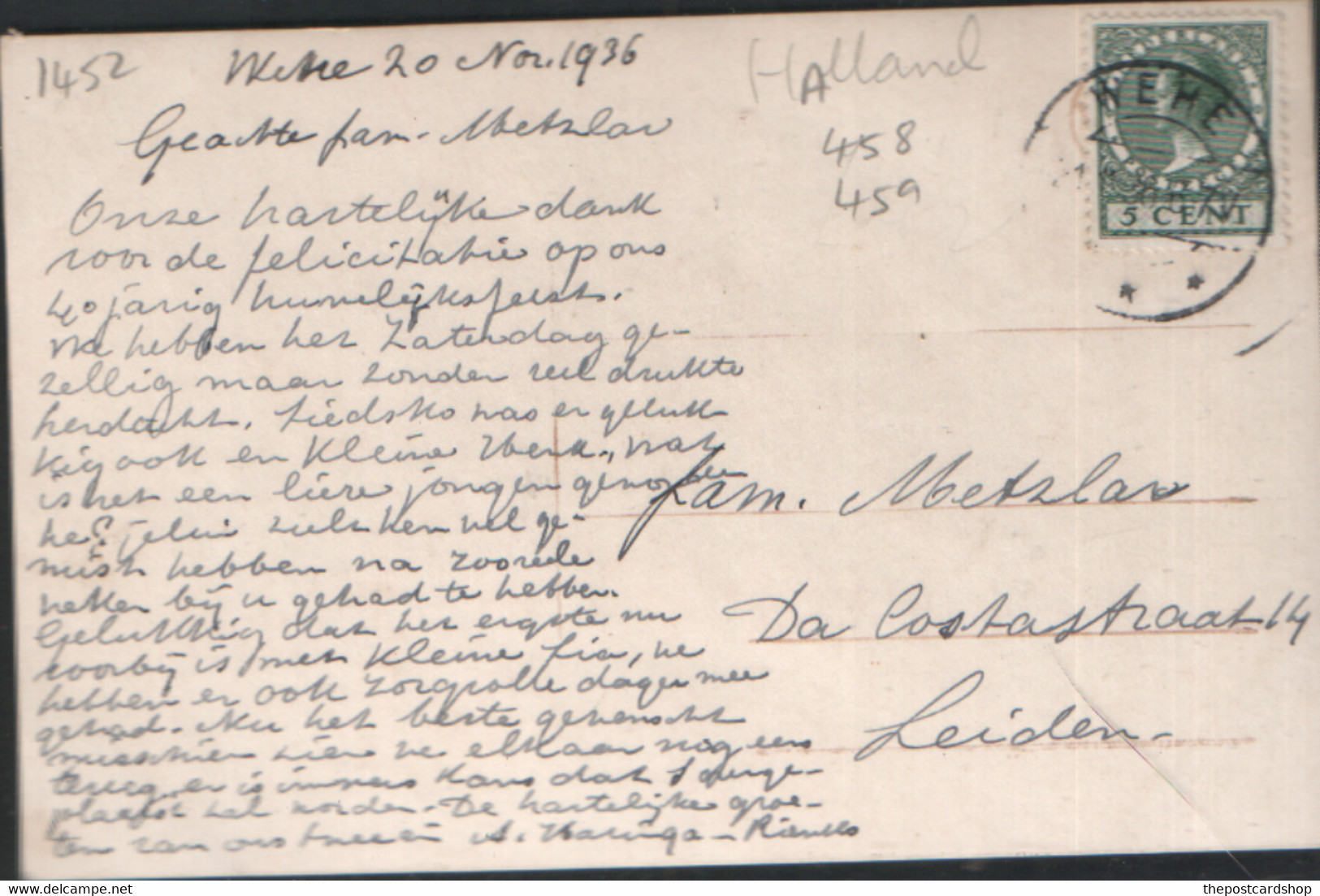 &#9829; WEHE DEN HOORN GRONINGEN Wehe Nederland NETHERLANDS HOLLAND DIVIDED BACK USED BRIEFKAART PAYS-BAY - Other & Unclassified