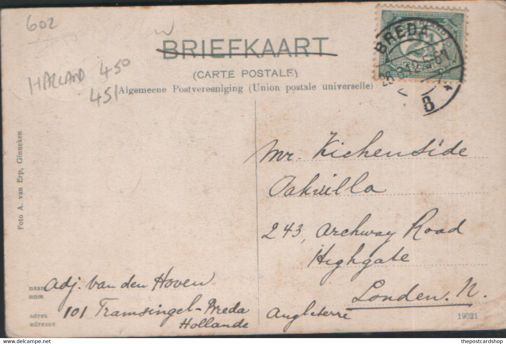 NOORD BRABANT HOLLANDGREPPEL MASTBOSCH GINNEKEN NETHERLANDS More Cheap Holland Cards For Sale - Other & Unclassified