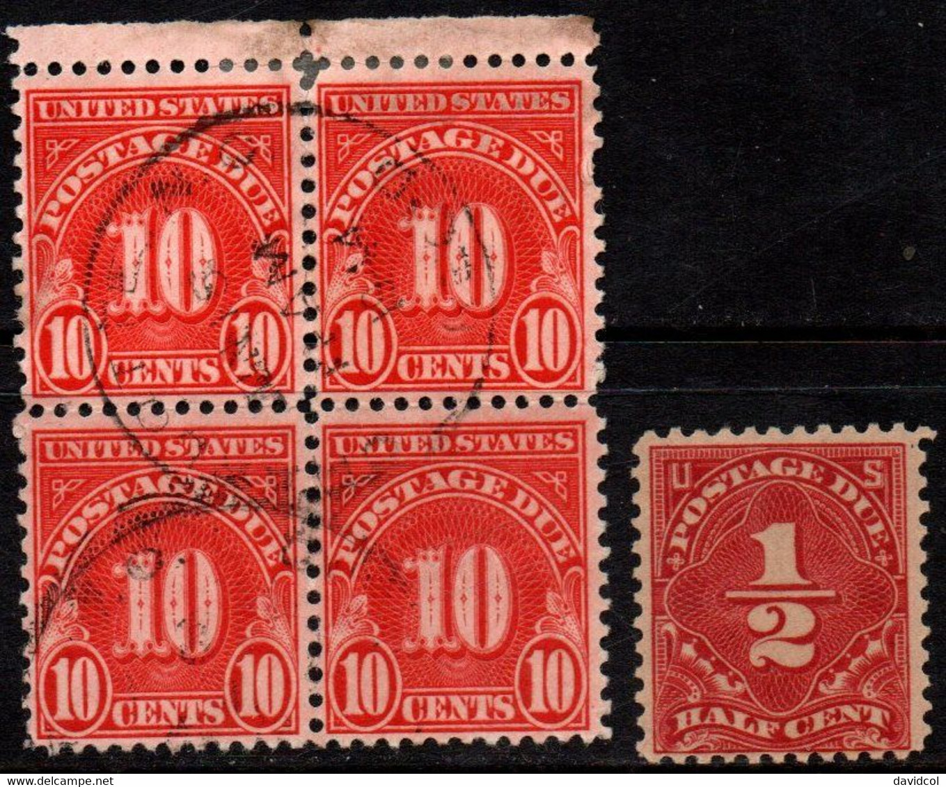 N117E - USA / 1925-1930 - SC#: J68, J74 - USED BLOCK + MH SINGLE - Taxe Sur Le Port