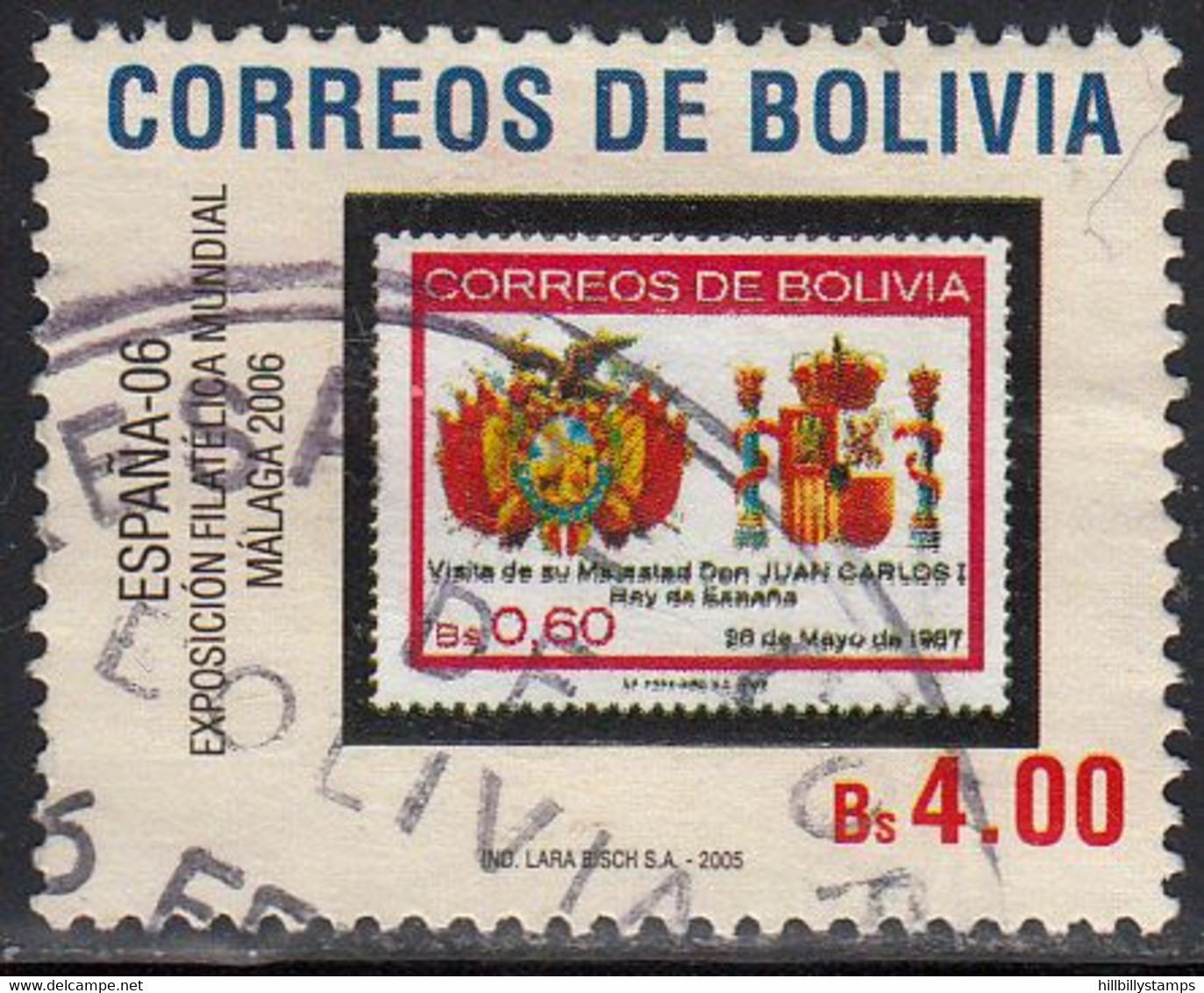 BOLIVIA  SCOTT NO.1254F   USED   YEAR 2005 - Bolivie