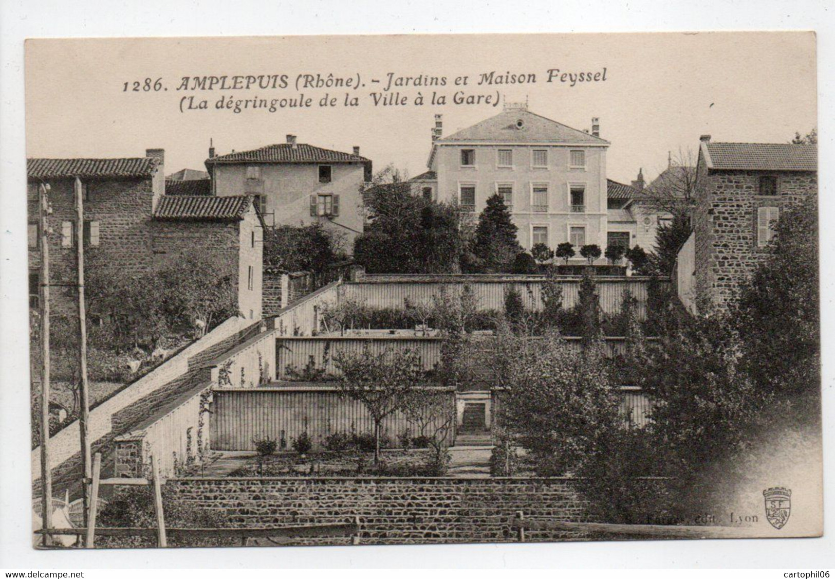 - CPA AMPLEPUIS (69) - Jardins Et Maison Feyssel (La Dégringoule De La Ville à La Gare) - Edition Farges 1286 - - Amplepuis