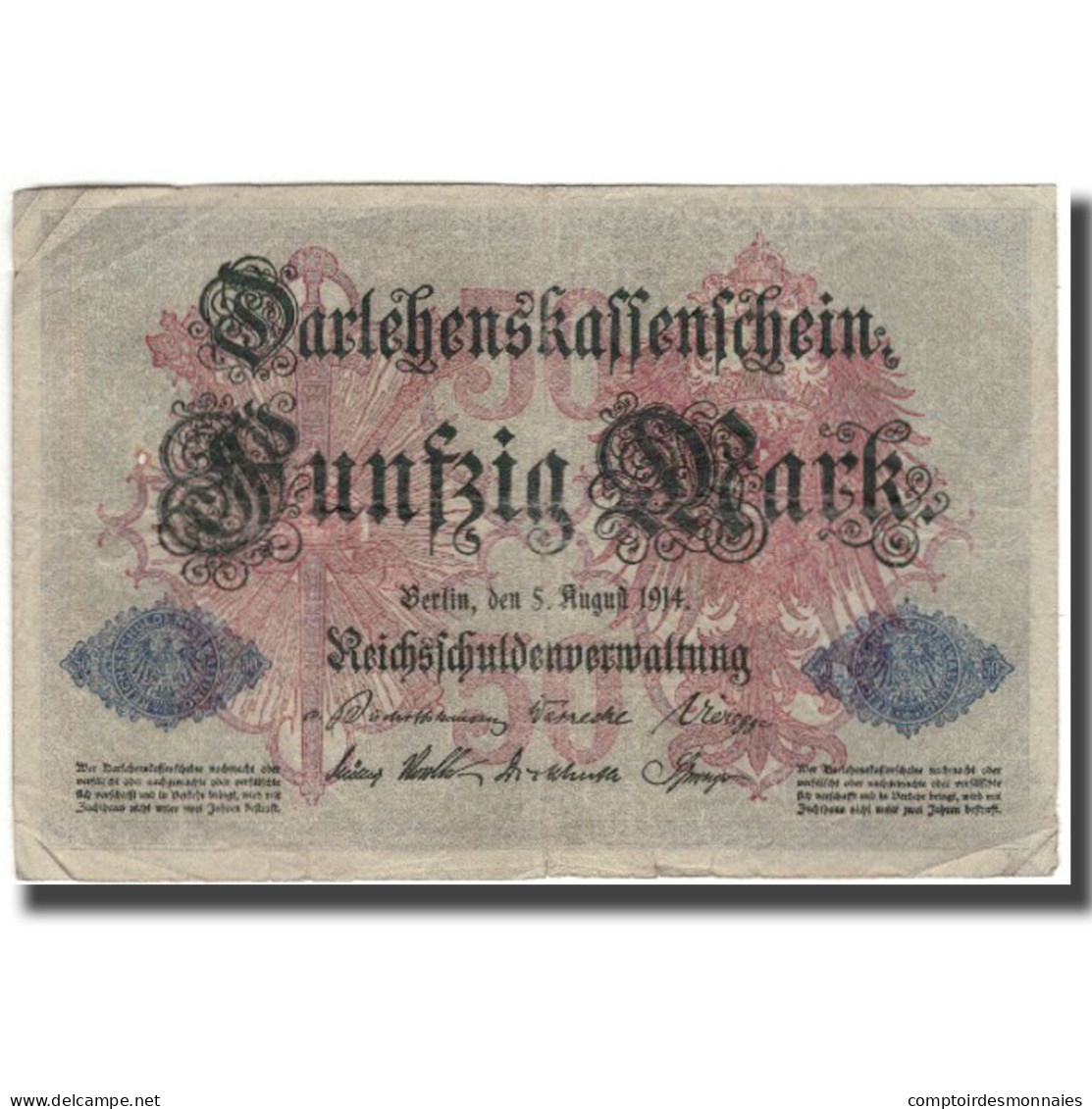 Billet, Allemagne, 50 Mark, 1914, KM:49b, B - 50 Mark