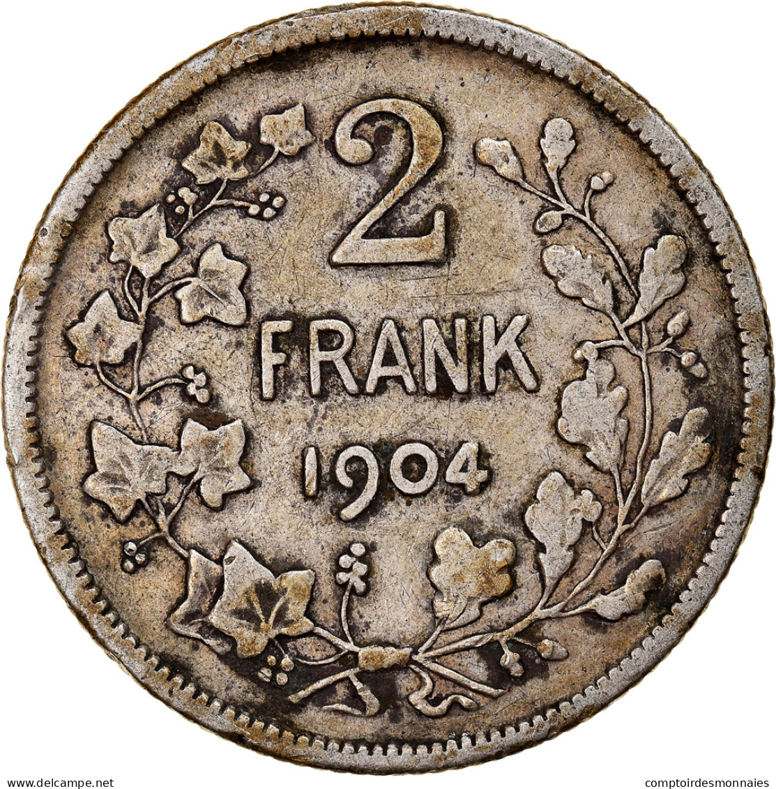 Monnaie, Belgique, Leopold II, 2 Francs, 2 Frank, 1904, Bruxelles, TB, Argent - 2 Francs