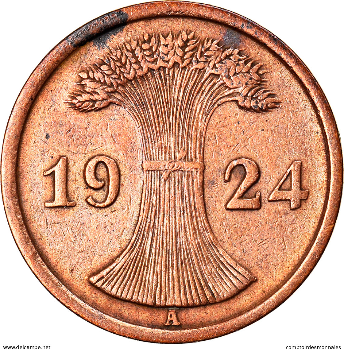 Monnaie, Allemagne, République De Weimar, 2 Reichspfennig, 1924, Berlin, TB - 2 Rentenpfennig & 2 Reichspfennig