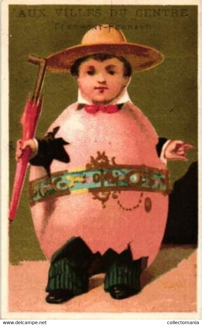 8 Trade Cards Chromos c1880 Litho Clermont-Ferrand  EYDOUX DUBIEF OSSAYE OEUFS DE PACQUES Eieren Egs TB - Easter